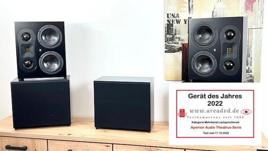 Theatrus series was awarded best surround set of the year at areadvd.de - Aperion Audio