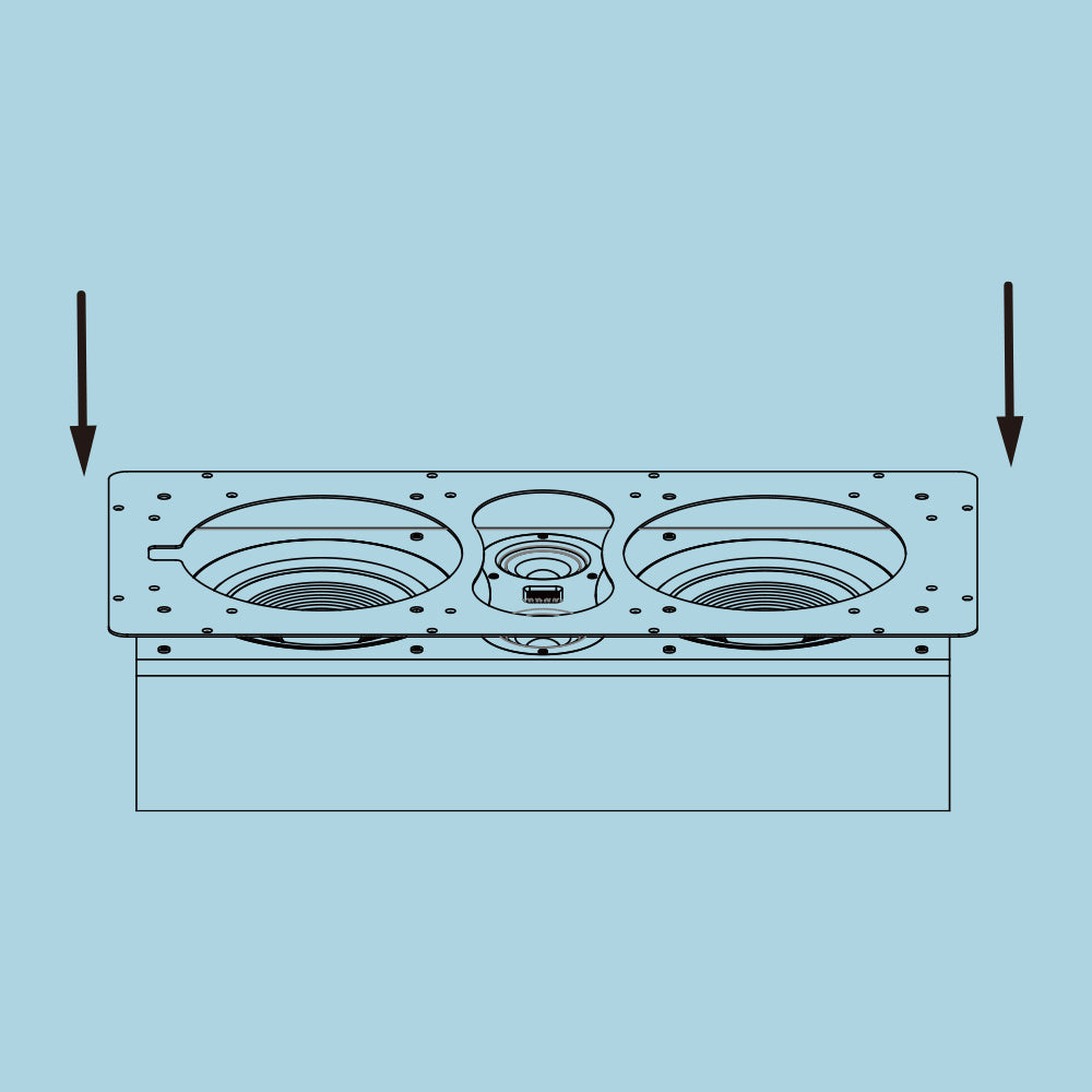 2. Place the mounting plate on the front of the product