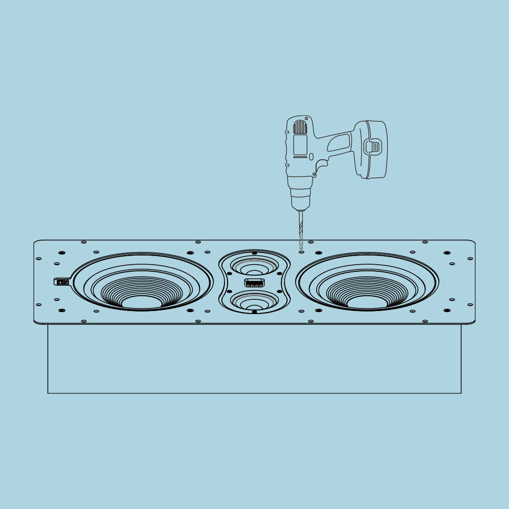 3. Drill pilot holes in the wooden cabinet