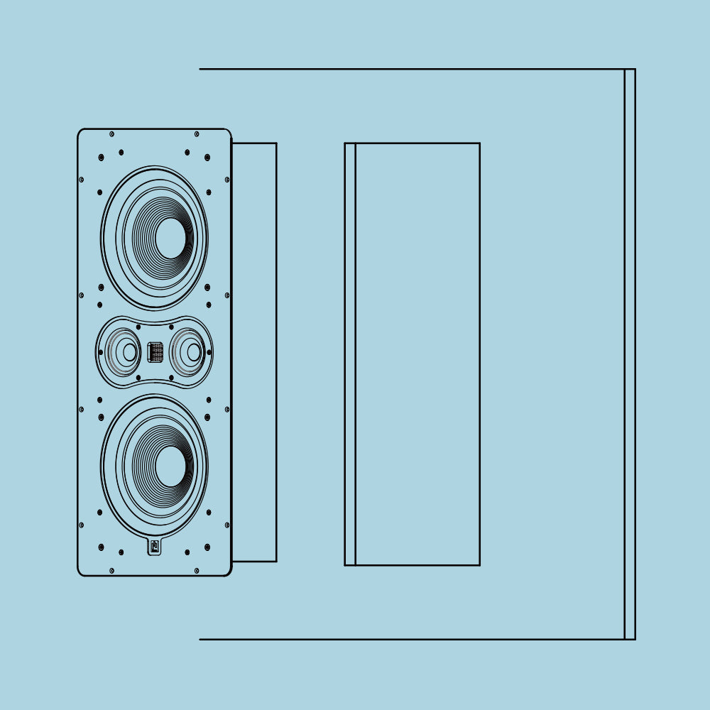 5. Insert the speaker into the wall cutout