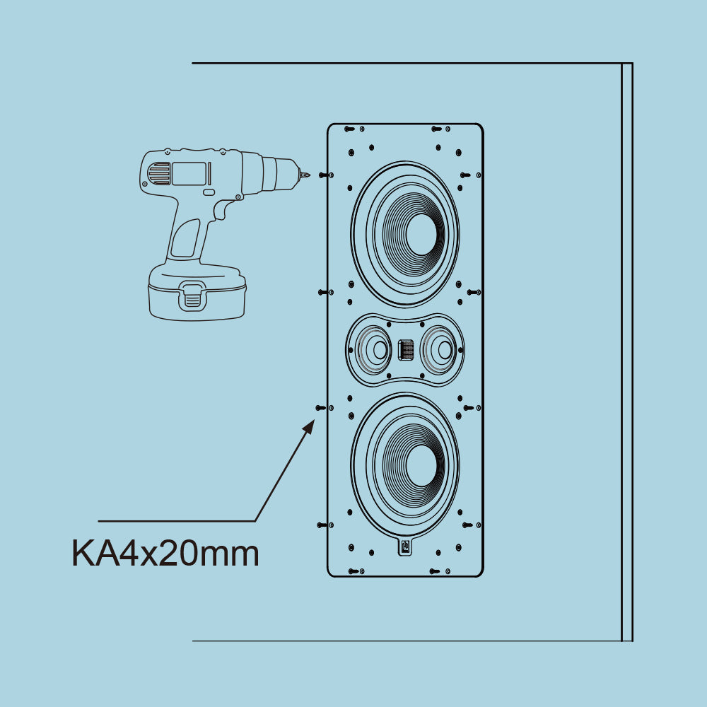 6. Secure the mounting plate to the wall