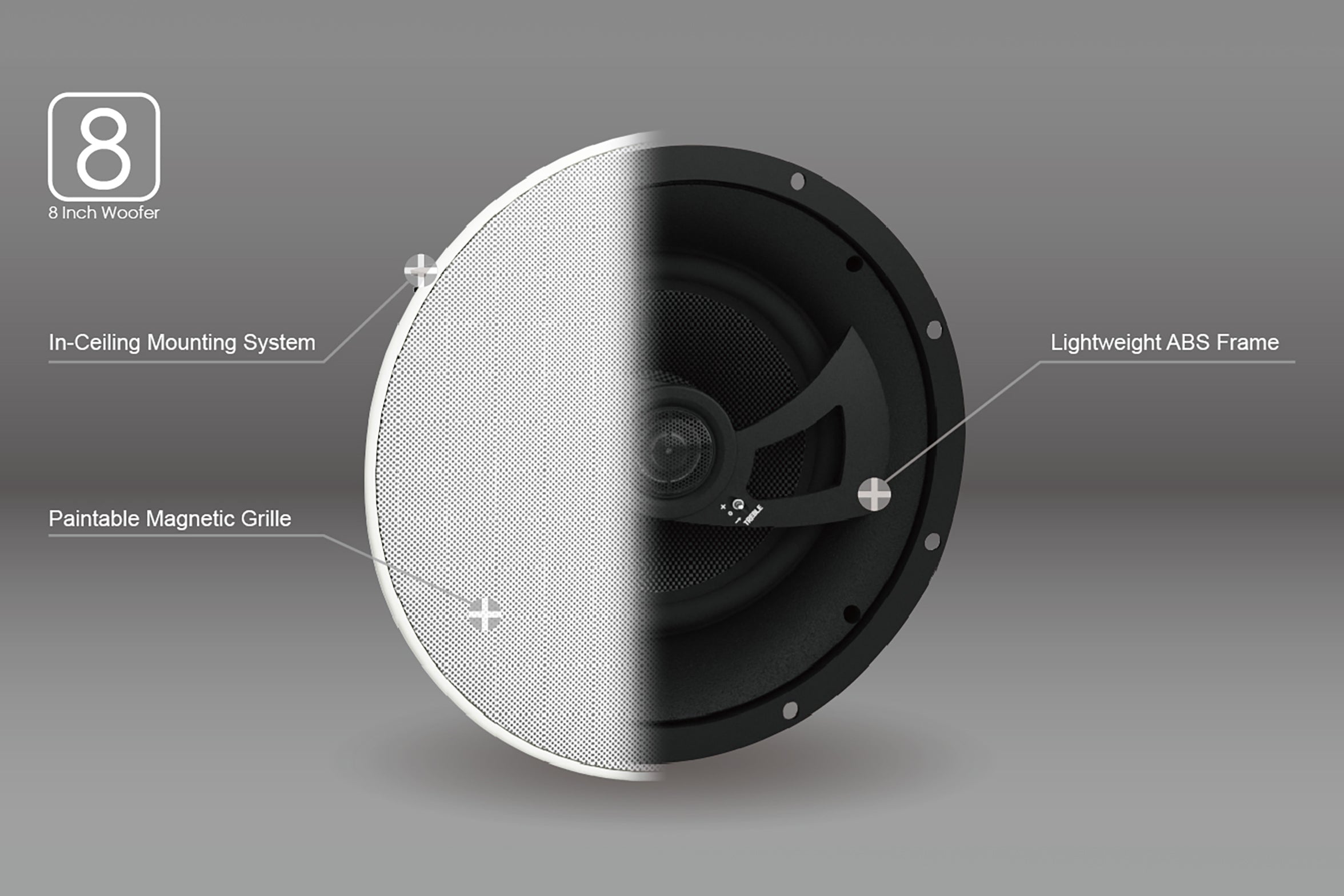Aperion Audio Clearus C8C Angled 8" In-Ceiling Speaker Single