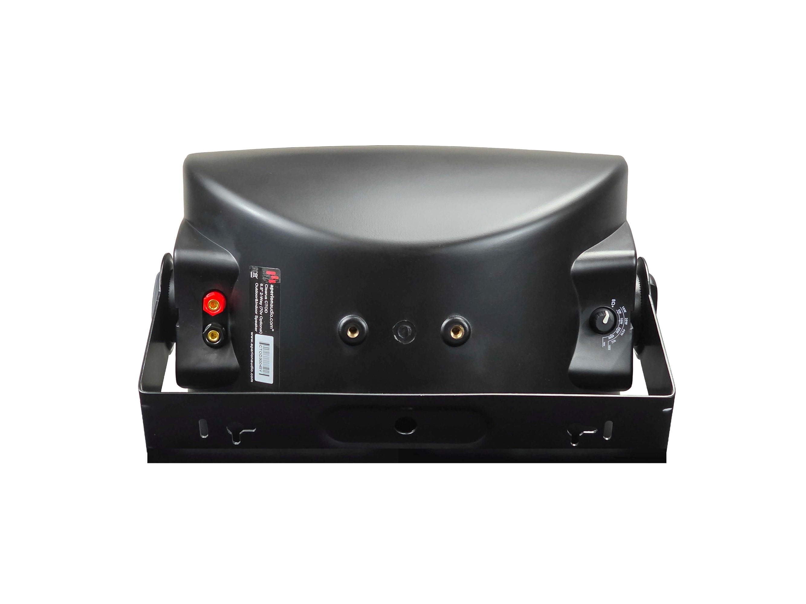 Black outdoor and indoor speaker on a white background