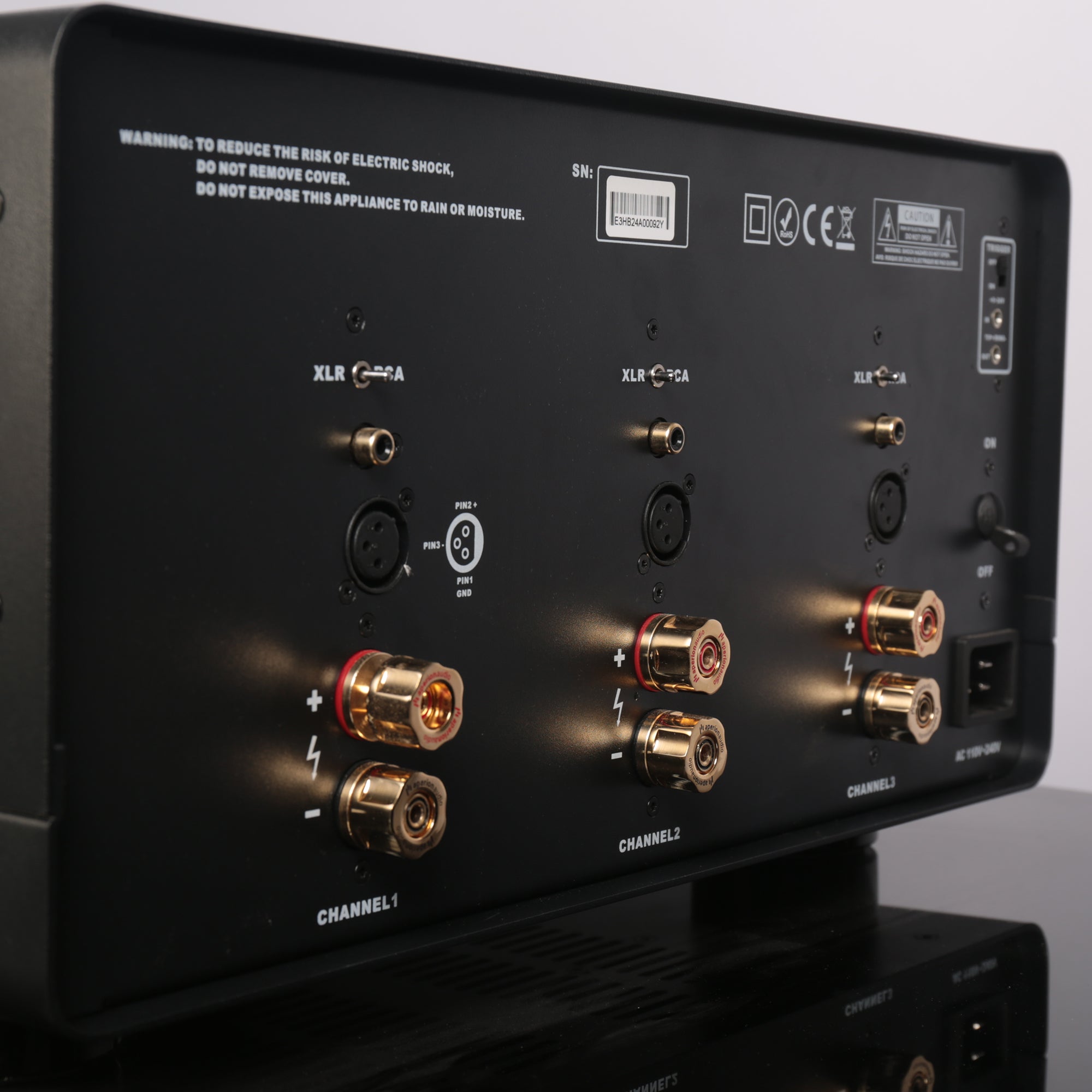 Aperion Audio Energy Pro E3H High Power 3 Channels Power Amplifier Rear Left
