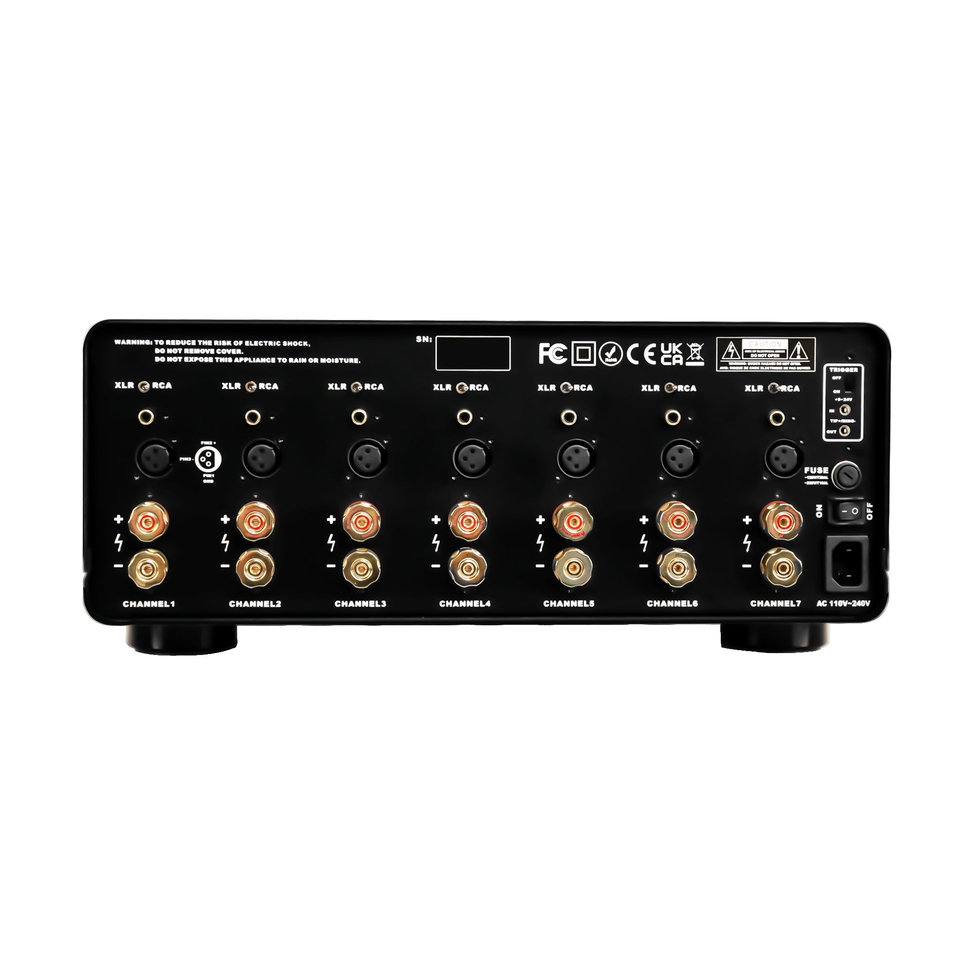 Aperion Audio E7 7 Channel Power Amplifier Back Side View