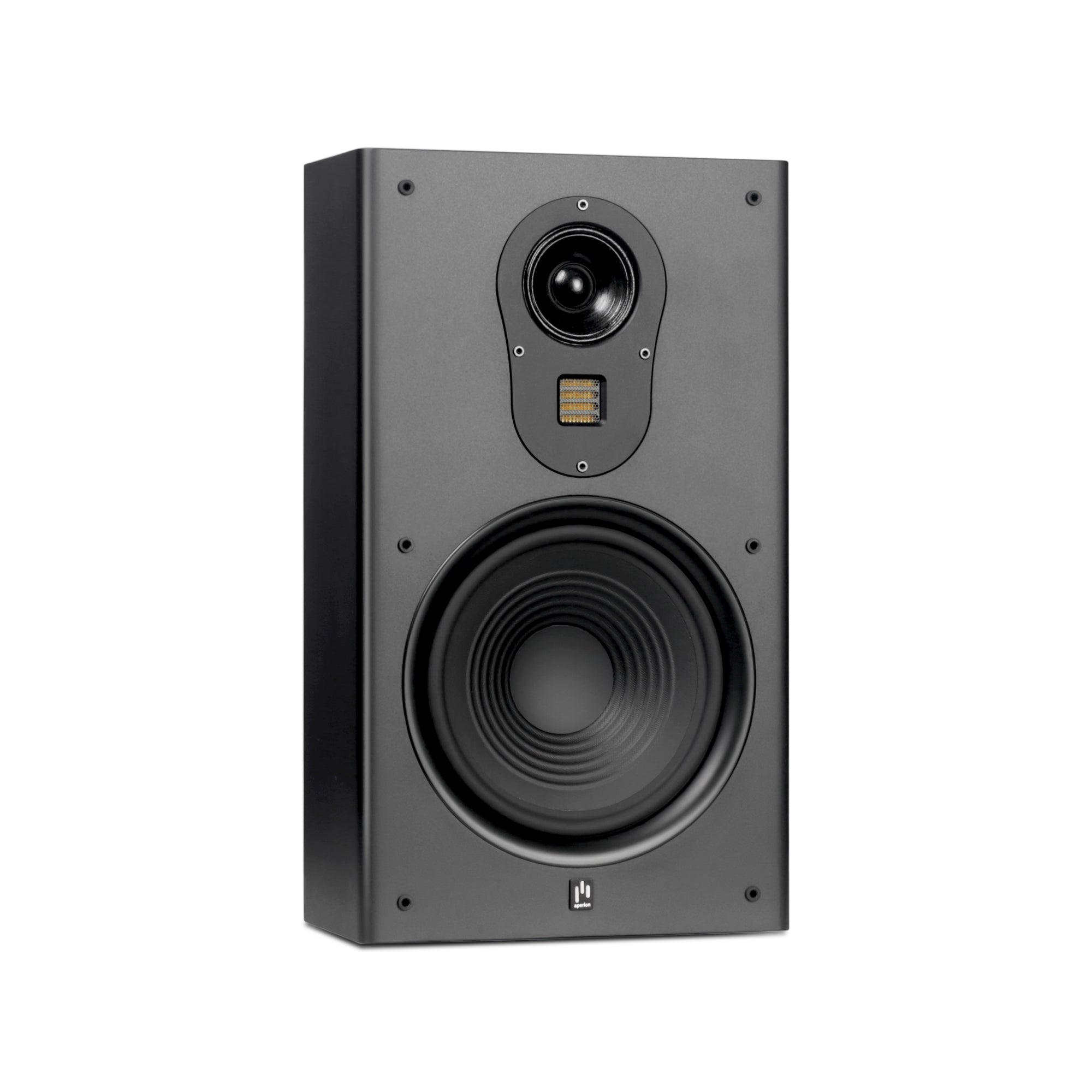 Aperion Audio Fons F83S Single 8" Slim On-Wall Speaker Stealth Black Left Front