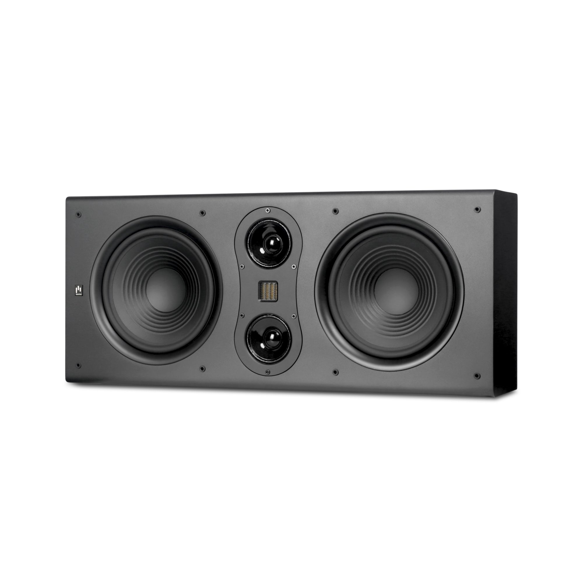 Aperion Audio Fons F85S Dual 8" Slim On-Wall Speaker Stealth Black Horizontal Right Front