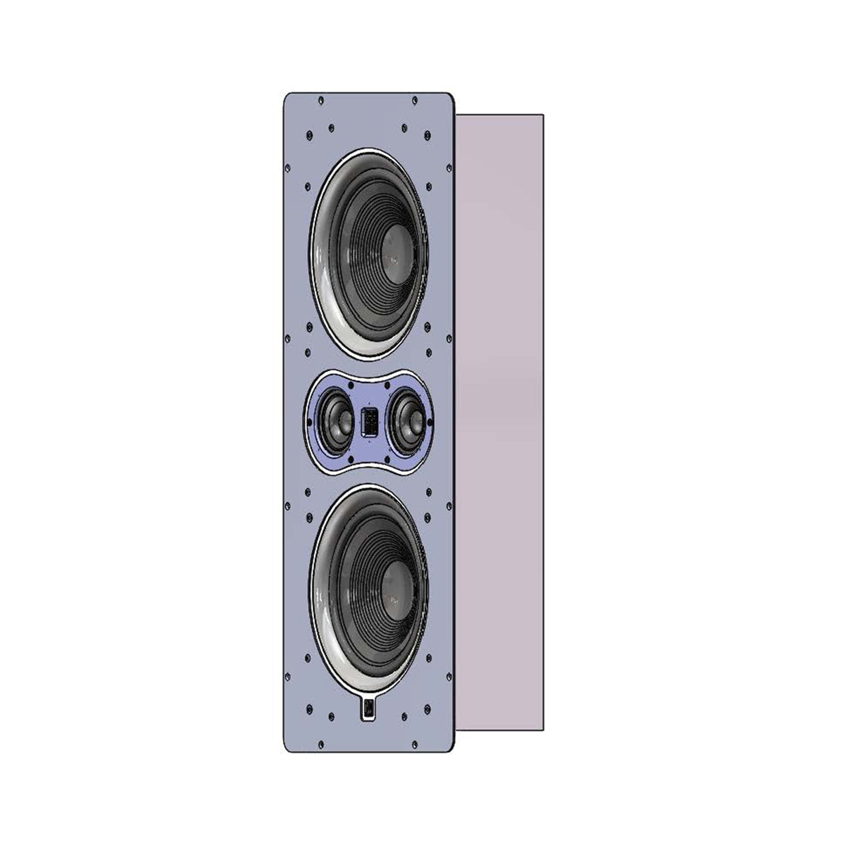Aperion Fons F85S In-Wall Mounting Kit White Side View