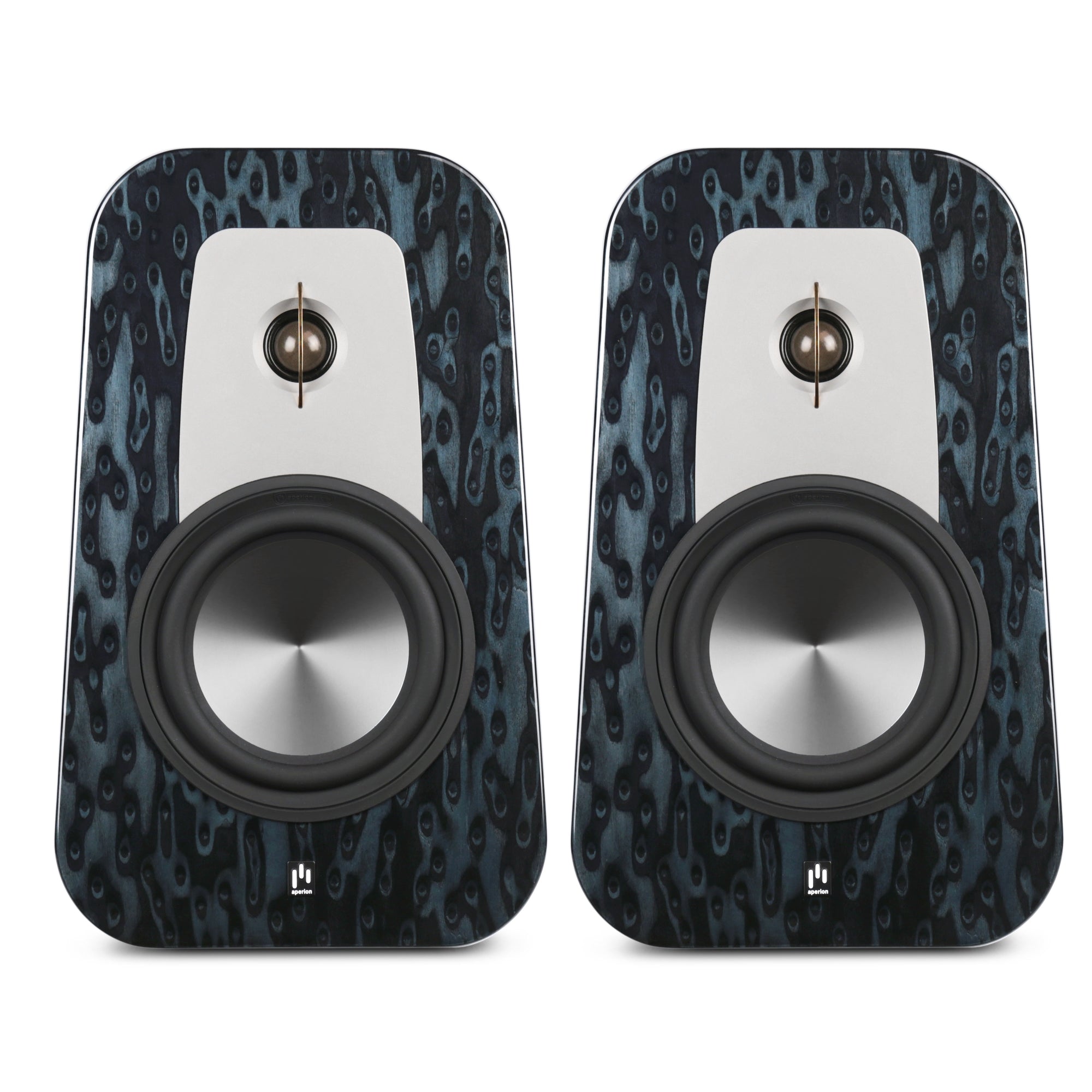 Aperion Grandis GR6 HiFi Bookshelf Speaker Gloss Blue Opal Front Side Pair