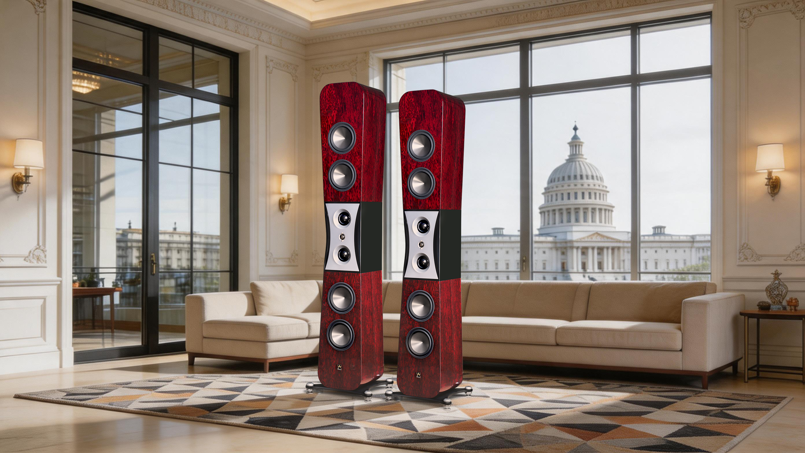 Aperion Audio Grandis GR8F HiFi Floorstanding Speaker Gloss Rosewood Pair