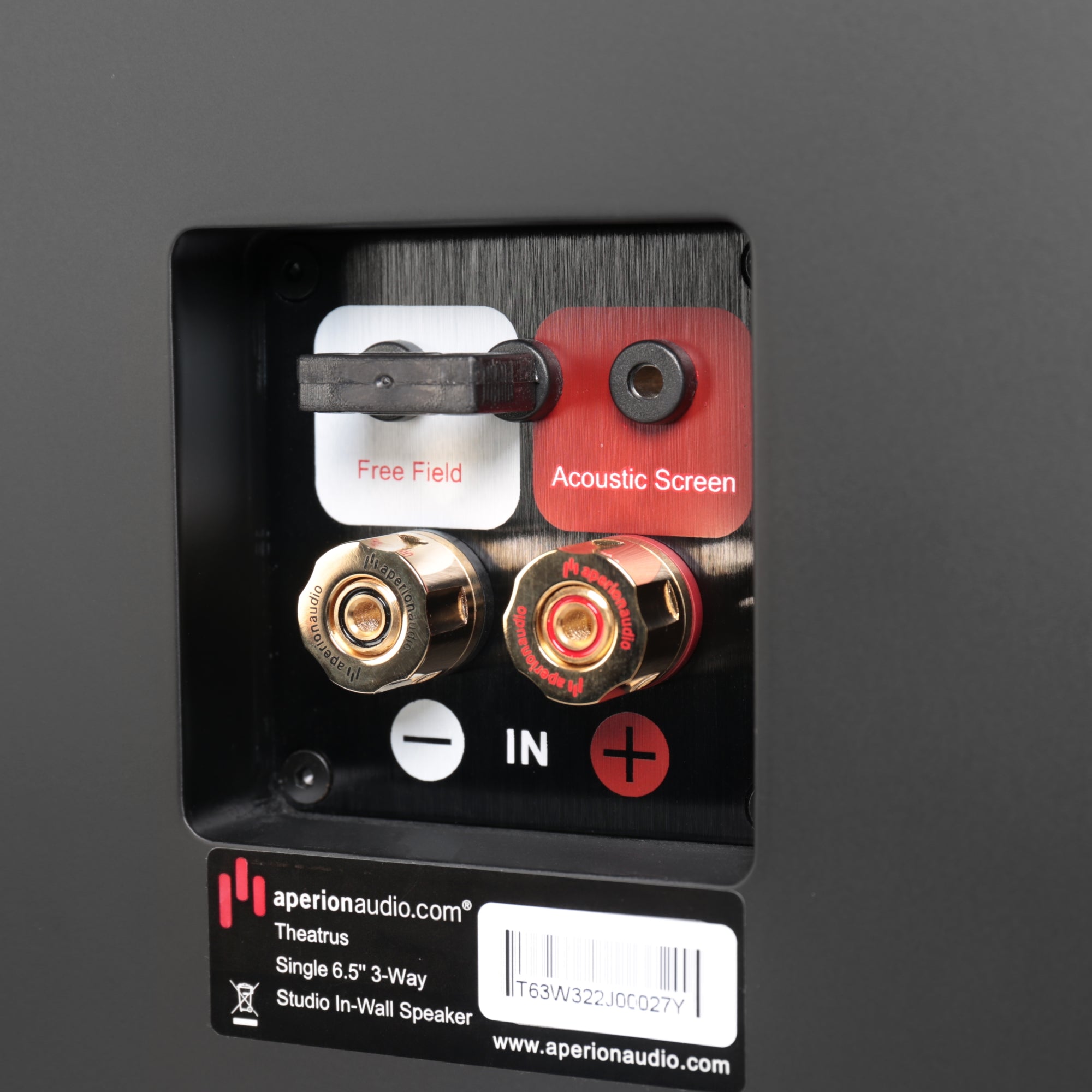 Aperion Audio Theatrus T63W Single 6.5" 3-Way In-Wall Speaker Sound Adjustment Jumper