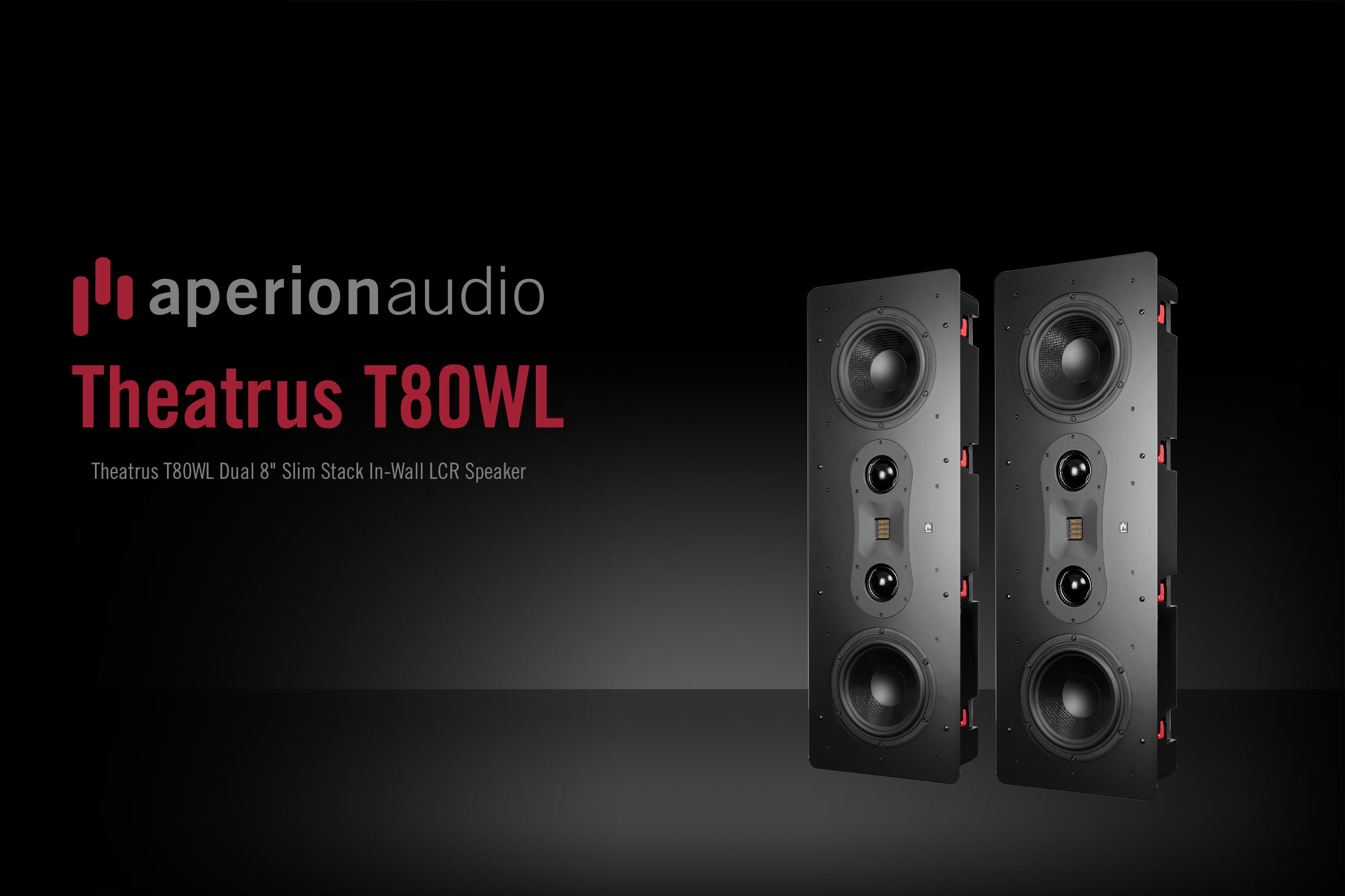 Aperion Audio Theatrus T80WL Dual 8" 3-Way Slim Stack In-Wall LCR Speaker