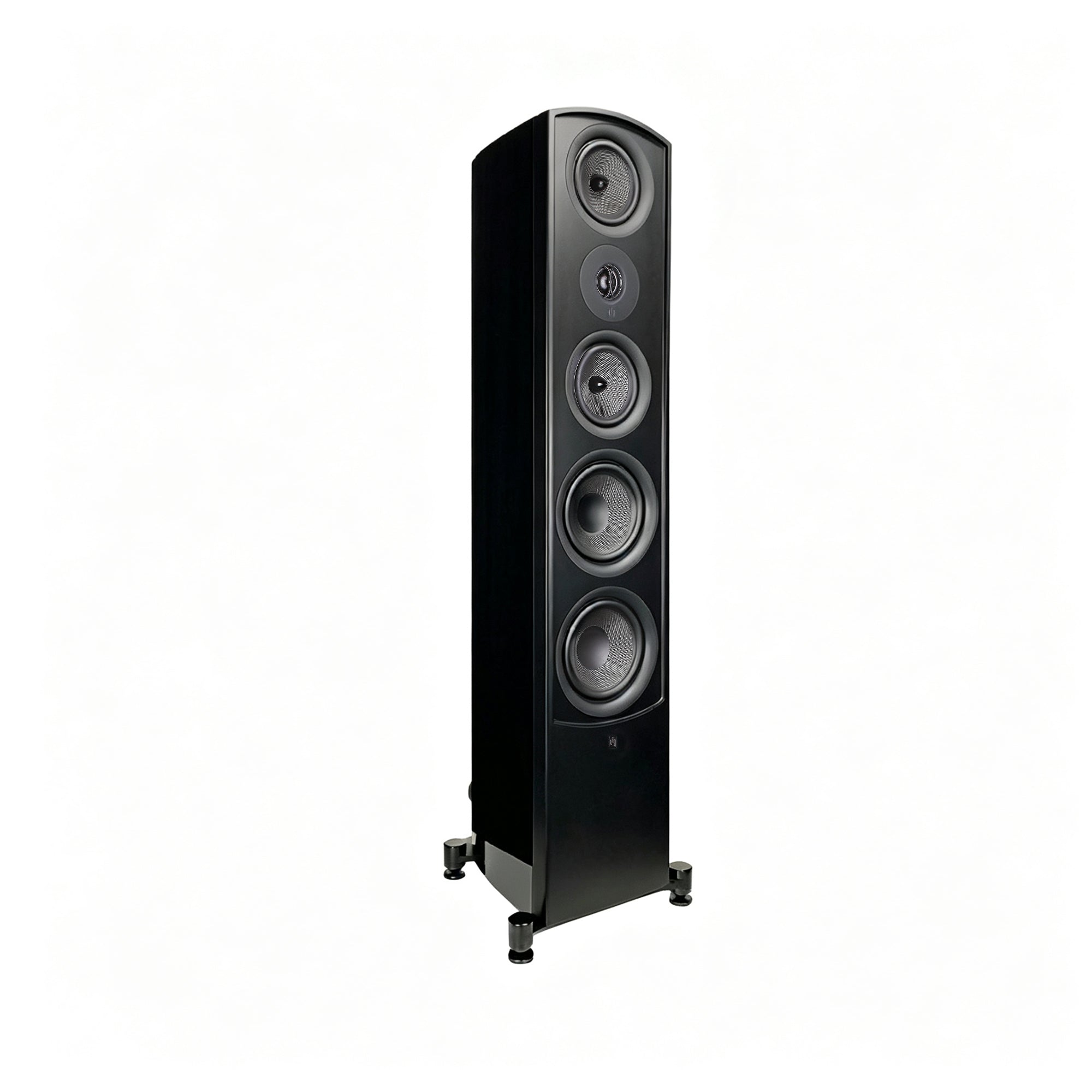 aperion v6t tower speaker gloss black side front