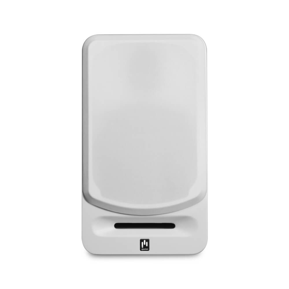 aperion-novus-n6b-white-front-side-grille-on