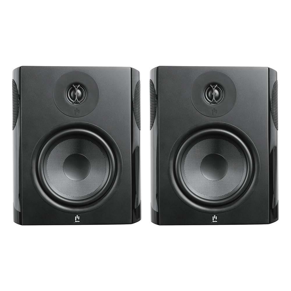 aperion-verus-v8s-8"-tripolar-surround-speaker-glossblack-front-side-grille-off