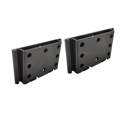 one pair of Aperion stealth mount wall mounting brackets in black finish. Multiple holes for various speaker wall mounting options.