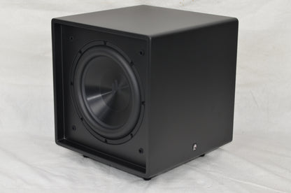 Angled left picture of the Aperion Audio Bravus II 12D Subwoofer.