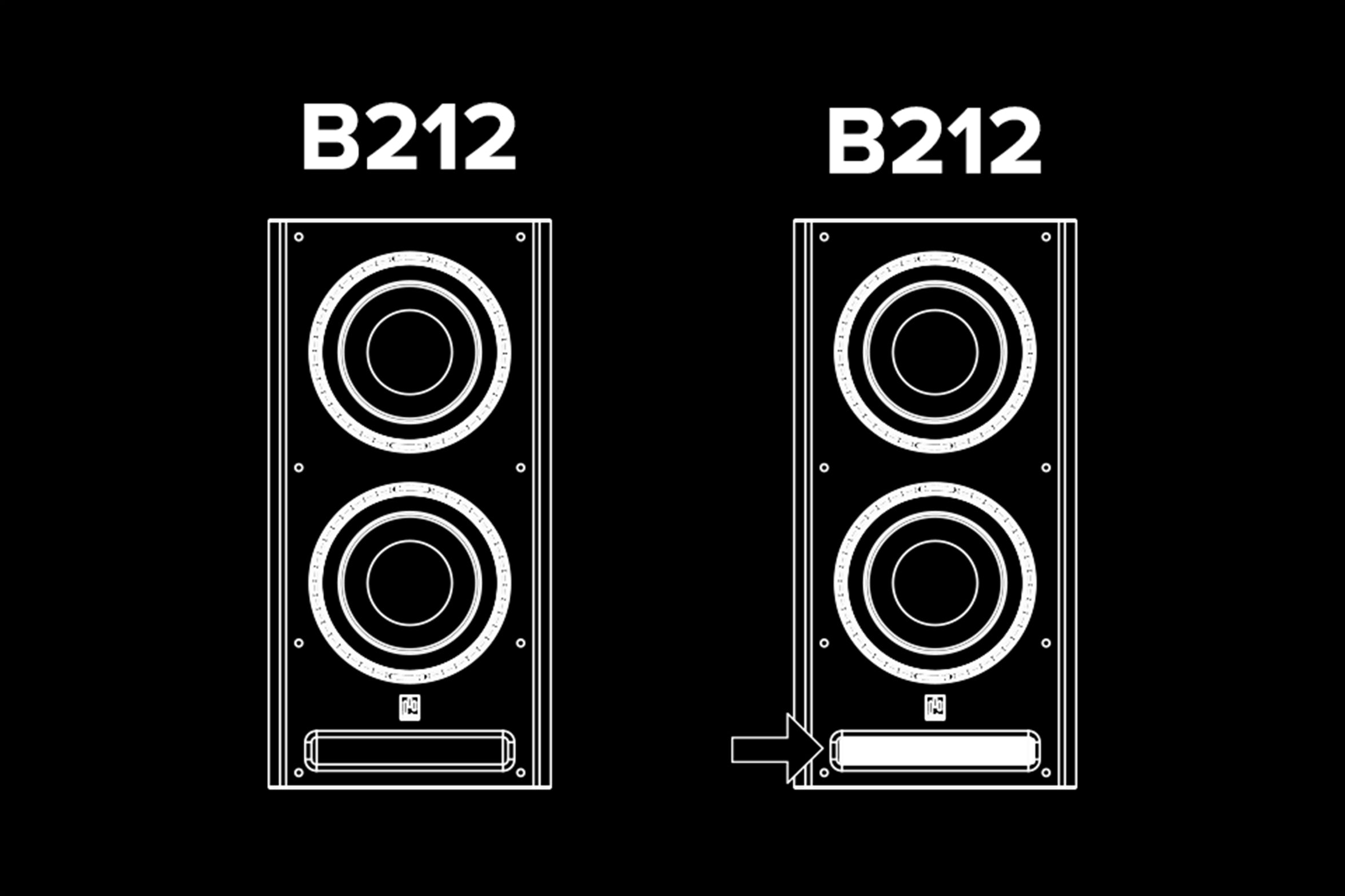 B212 Ported vs Sealed Stencil Illustrations