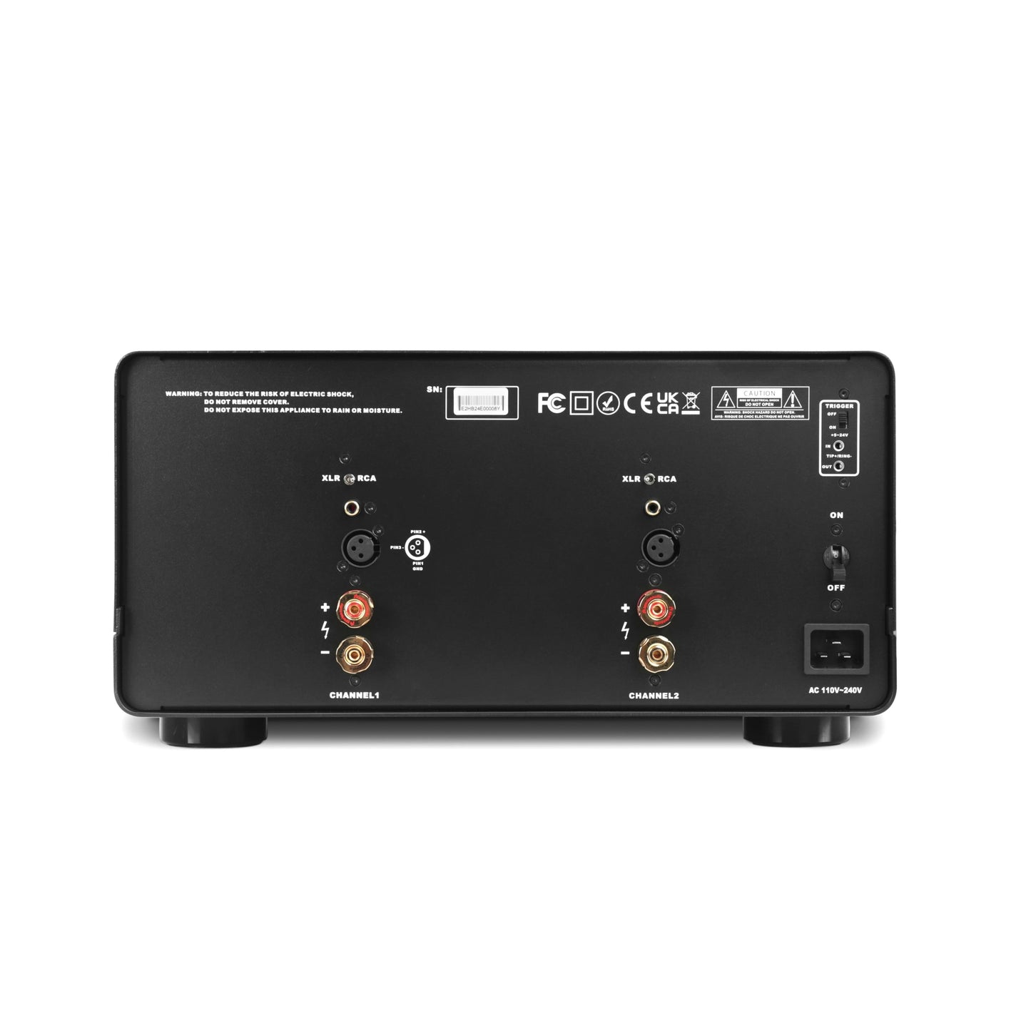 Aperion Audio Energy Pro E2H High Power 2-Channel Stereo Power Amplifier Back Side View