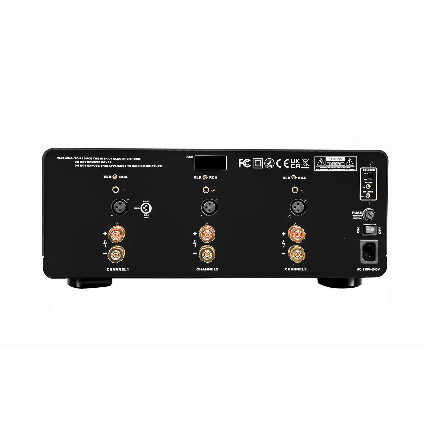 Aperion Audio Energy E3 3 Channel Power Amplifier Back Side View