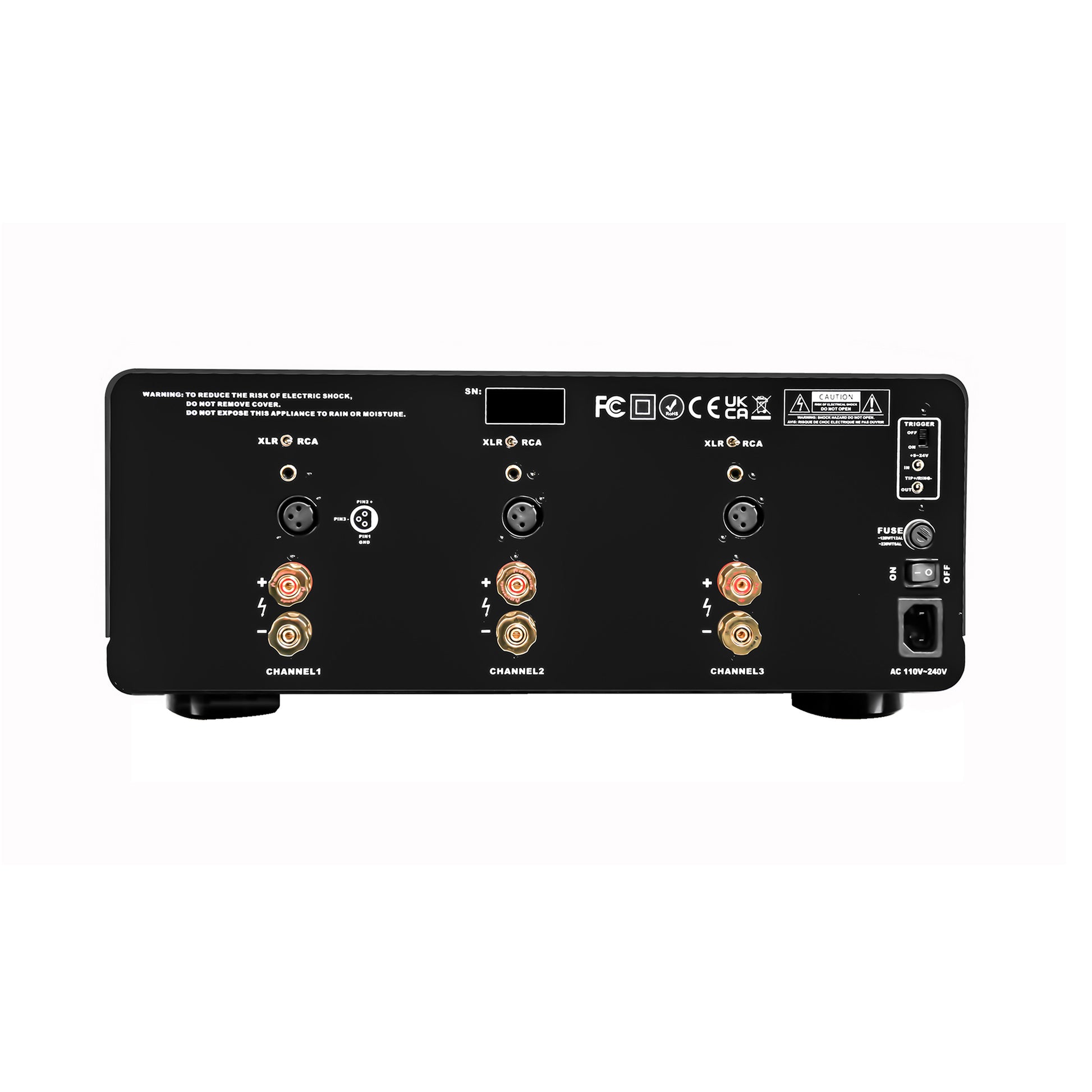 Aperion Audio Energy E3 3 Channel Power Amplifier Back Side View