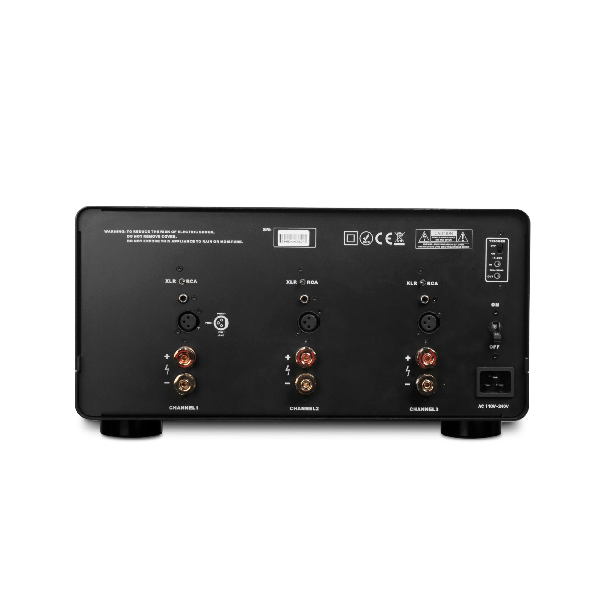 Aperion Audio Energy Pro E3H High Power 3 Channels Power Amplifier Back Side View