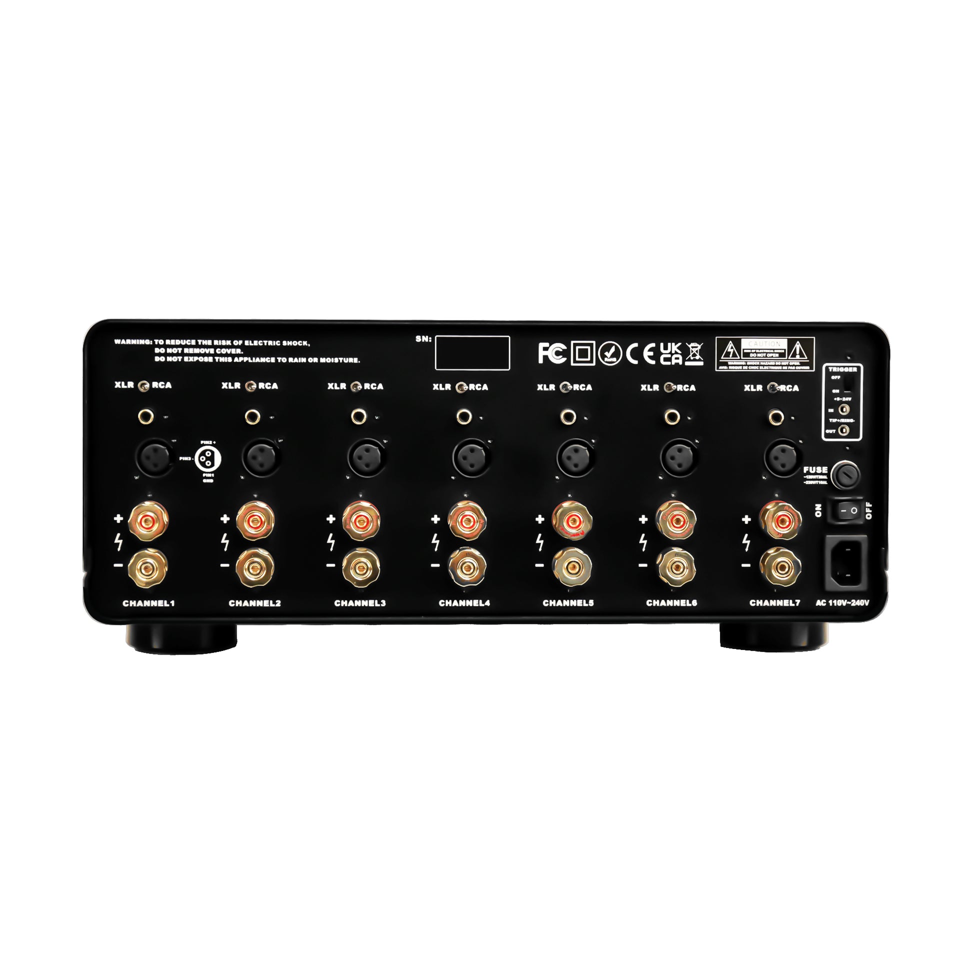 Aperion Audio E7 7 Channel Power Amplifier Back Side View