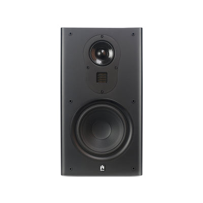 Aperion Audio Fons F63S Single 6.5" Slim On-Wall Speaker Stealth Black Front Side View