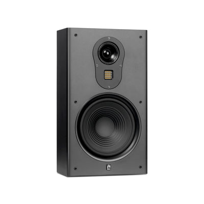 Aperion Audio Fons F83S Single 8" Slim On-Wall Speaker Stealth Black Left Front
