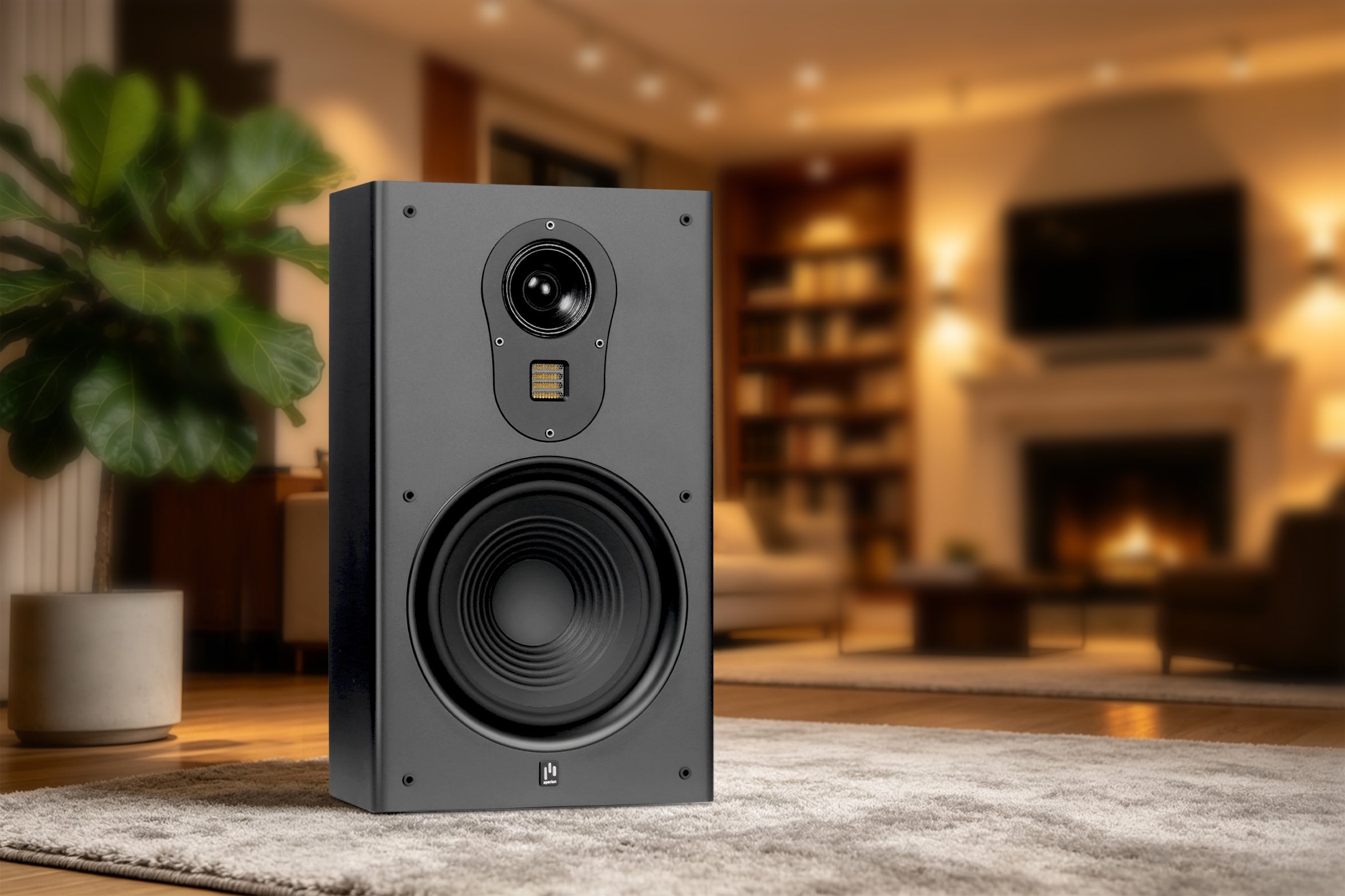Aperion Fons F83S 3-Way Single 8" Slim On-Wall Speaker Stealth Black