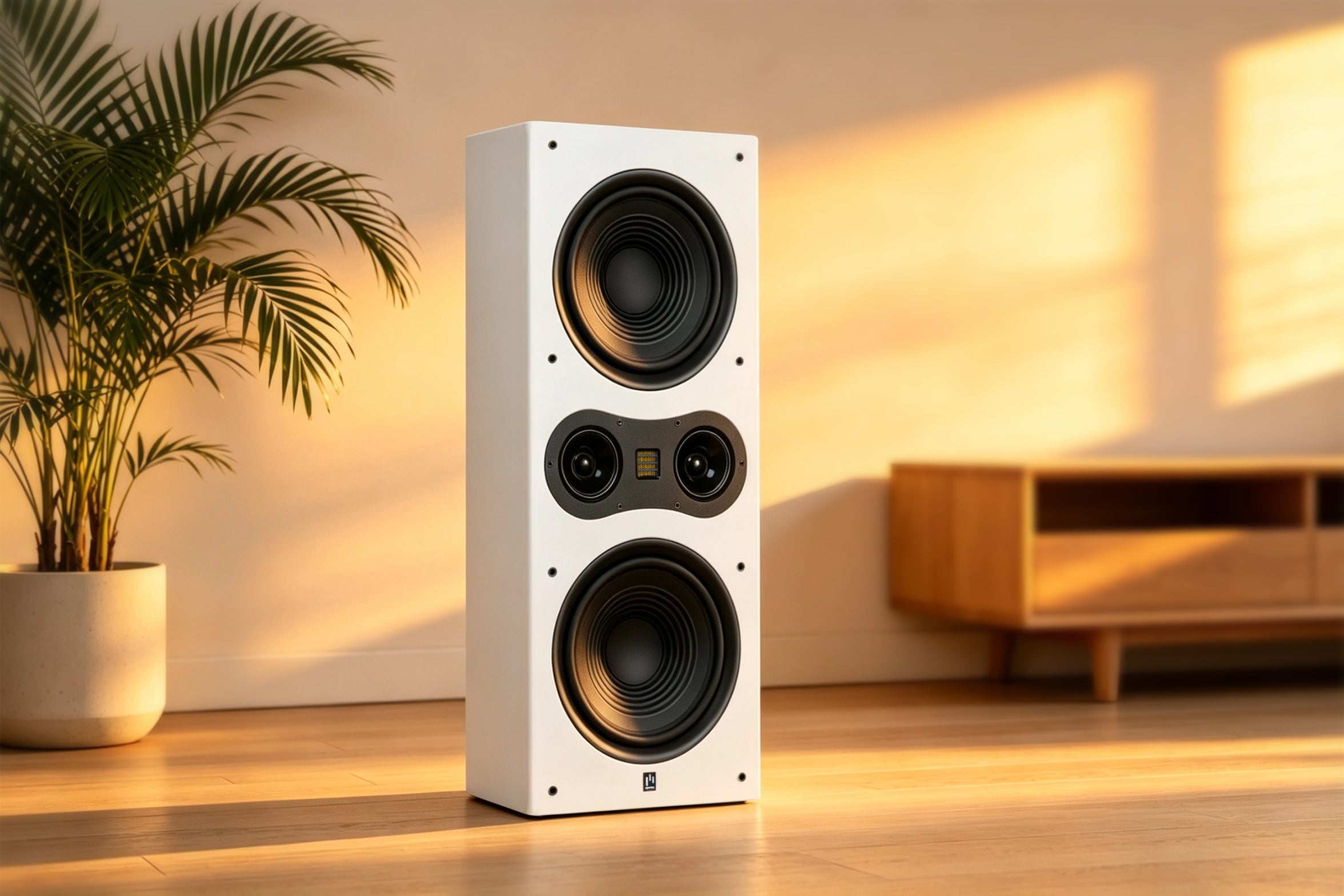 Aperion Audio Fons F85S 3-Way Dual 8" Slim On-Wall Speaker Pure White