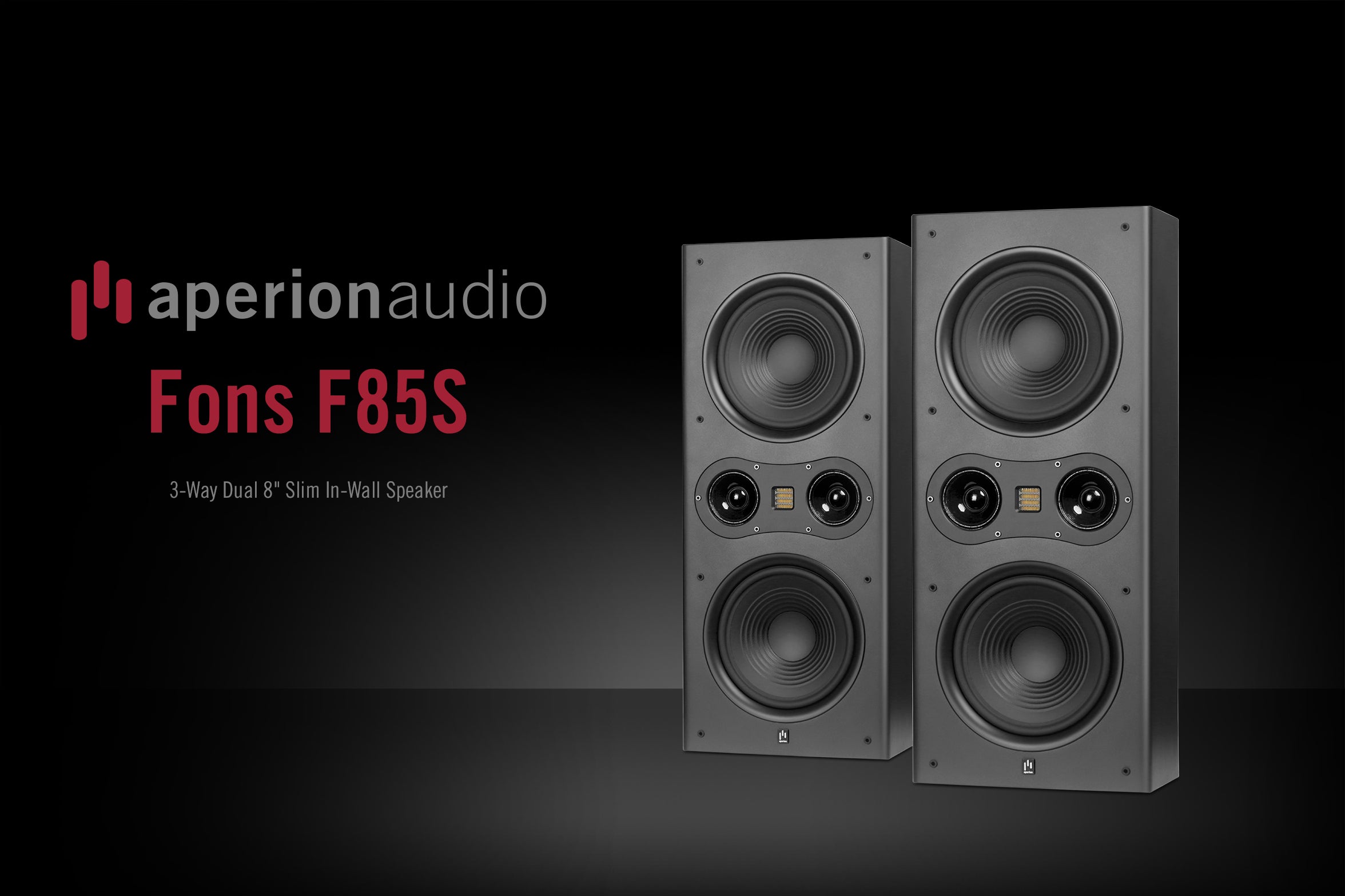Aperion Audio Fons F85S 3-Way Dual 8" Slim On-Wall Speaker Stealth Black