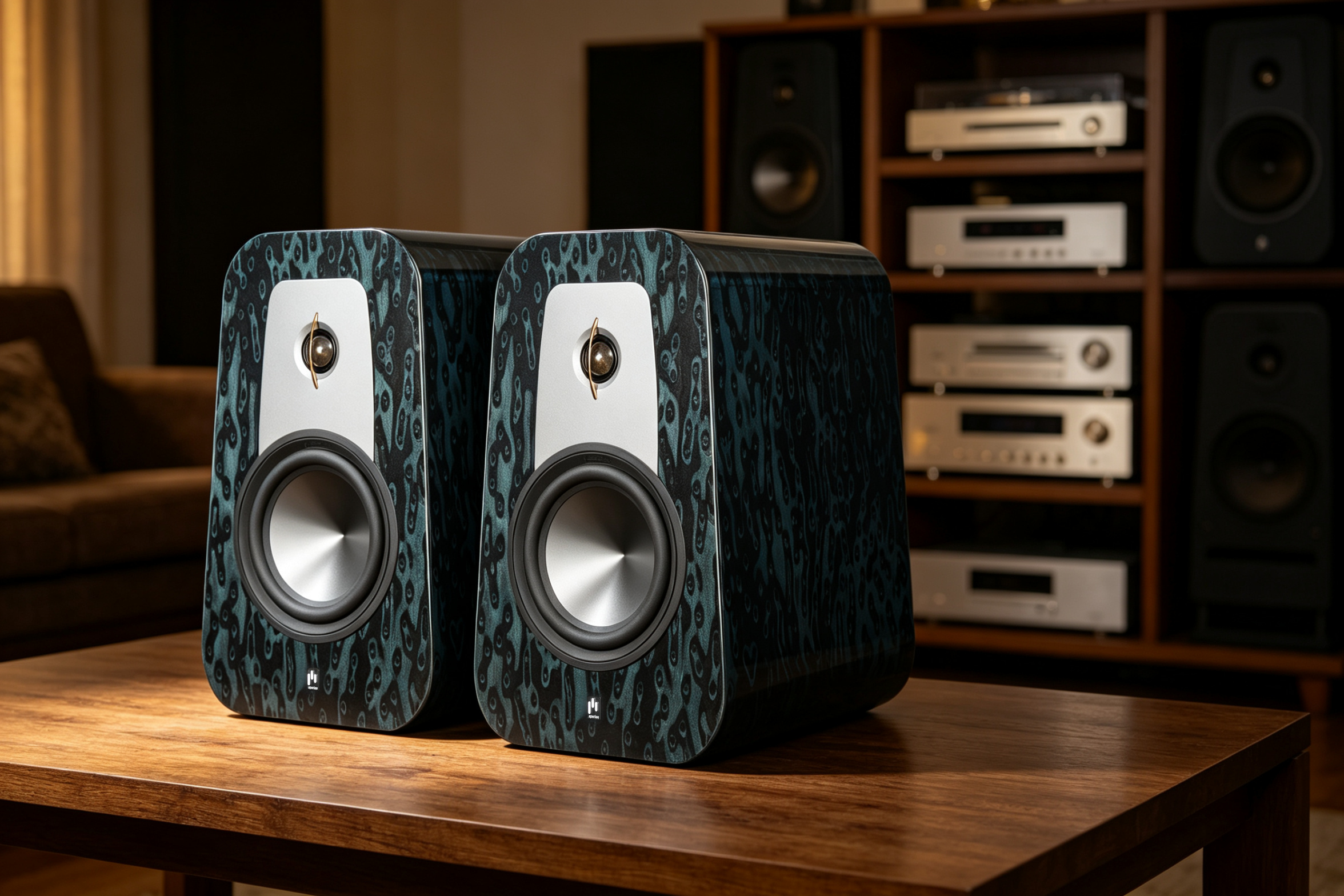 Aperion Grandis GR6 HiFi Bookshelf Speaker Pair Gloss Blue Opal
