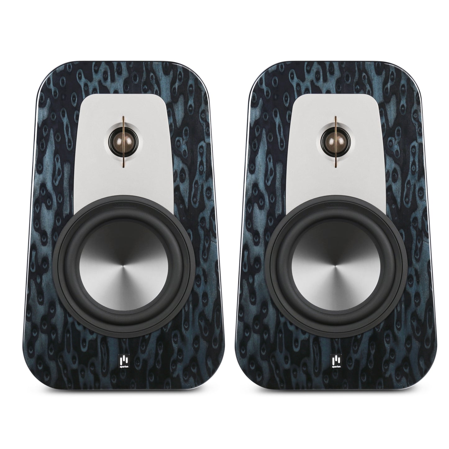 Aperion Grandis GR6 HiFi Bookshelf Speaker Gloss Blue Opal Front Side Pair