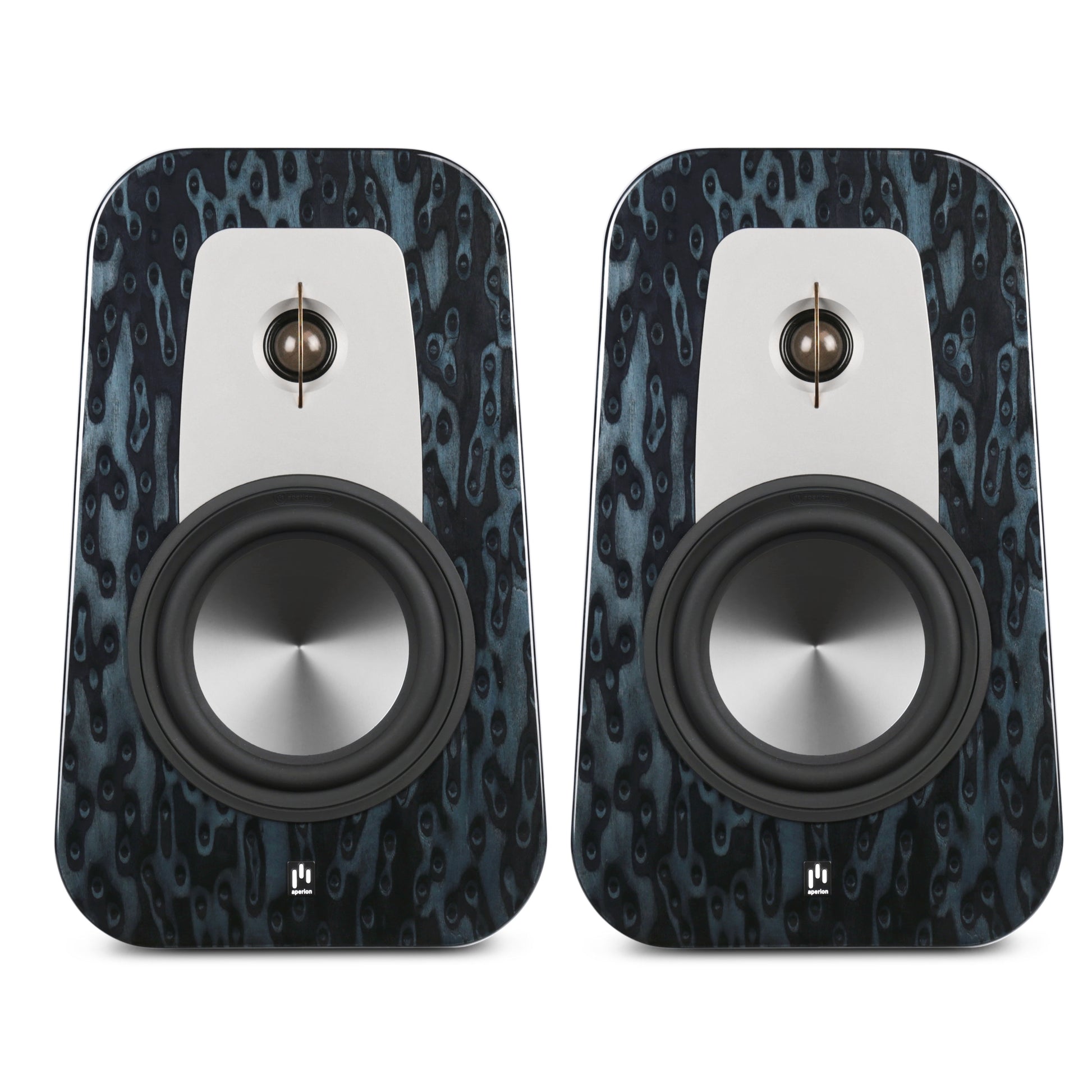 Aperion Grandis GR6 HiFi Bookshelf Speaker Gloss Blue Opal Front Side Pair