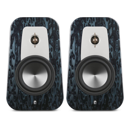 Aperion Grandis GR6 HiFi Bookshelf Speaker Gloss Blue Opal Front Side Pair