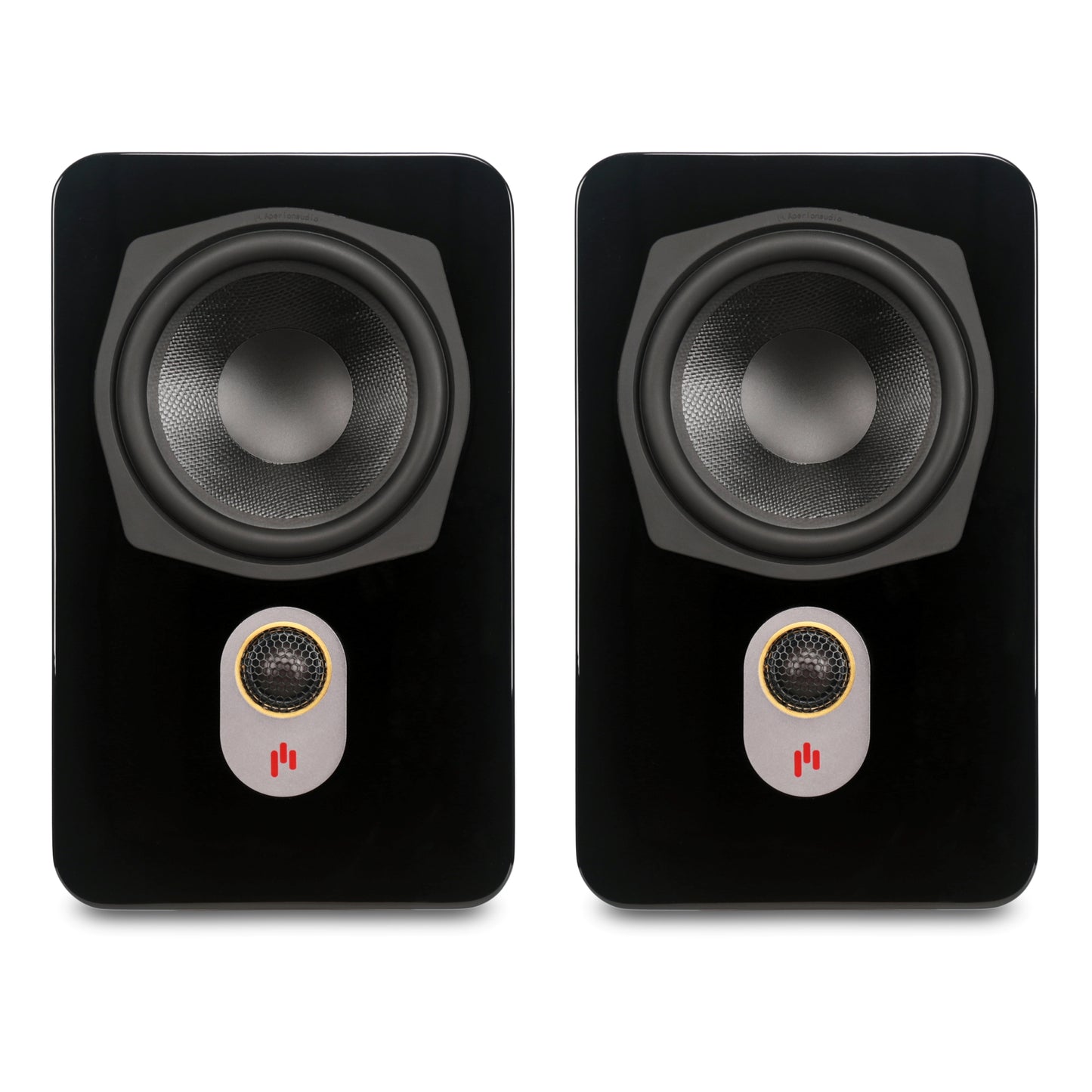 Aperion Audio Novus N6SR Slim Satellite 6.5" On-Wall & Surround Speaker Gloss Black Front Side Pair
