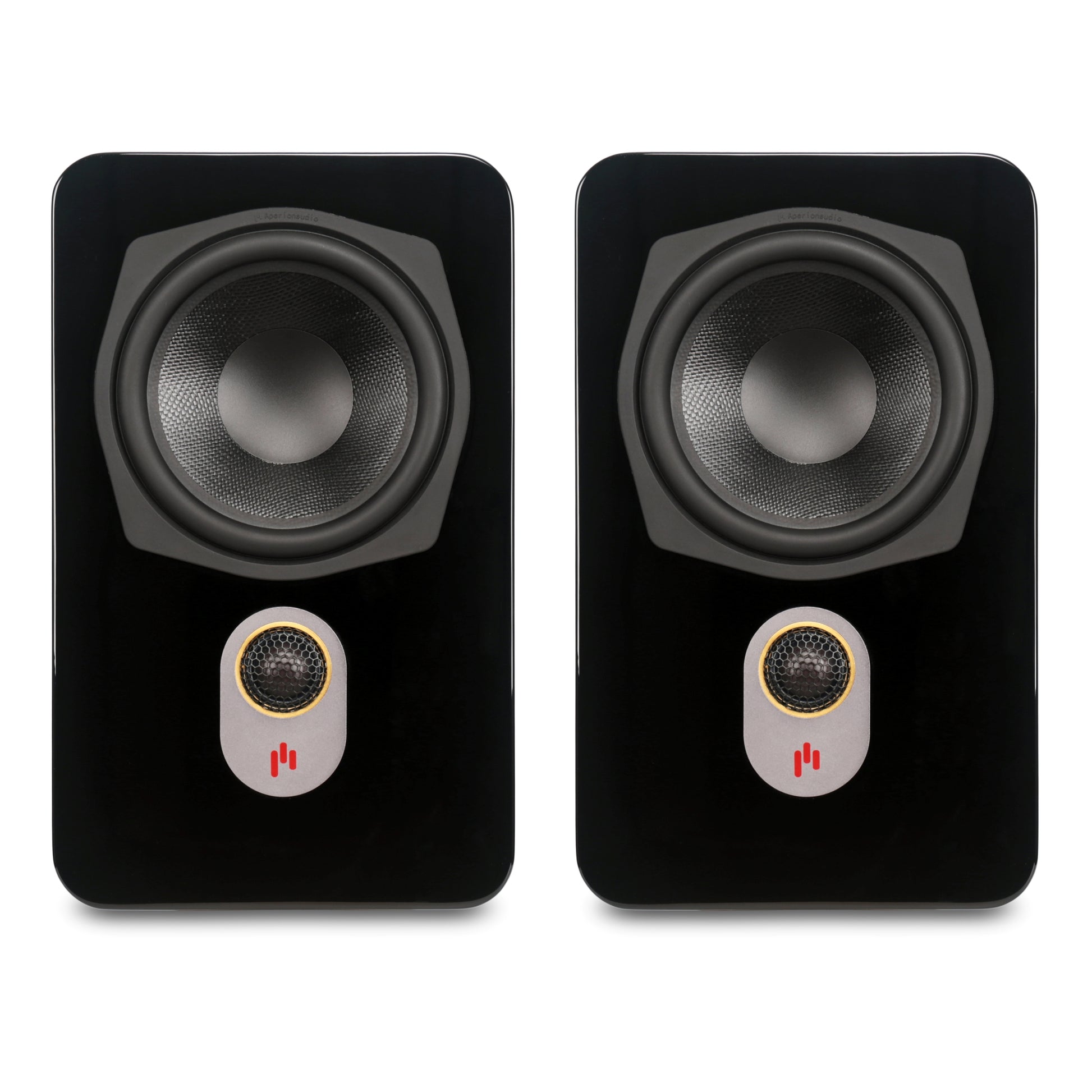 Aperion Audio Novus N6SR Slim Satellite 6.5" On-Wall & Surround Speaker Gloss Black Front Side Pair