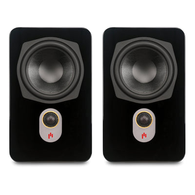 Aperion Audio Novus N6SR Slim Satellite 6.5" On-Wall & Surround Speaker Gloss Black Front Side Pair
