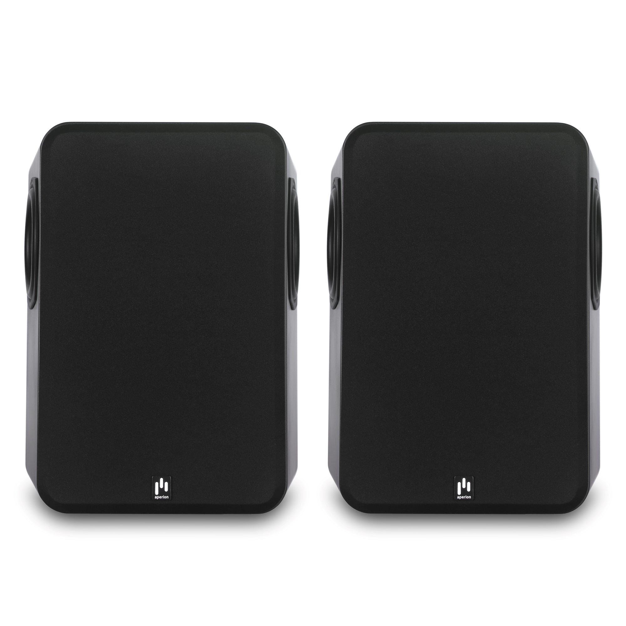 Aperion Audio Novus N6SS 6.5" Tripolar Surround Speakers Stealth Black Front Pair Grille On