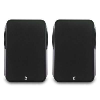 Aperion Audio Novus N6SS 6.5" Tripolar Surround Speakers Stealth Black Front Pair Grille On