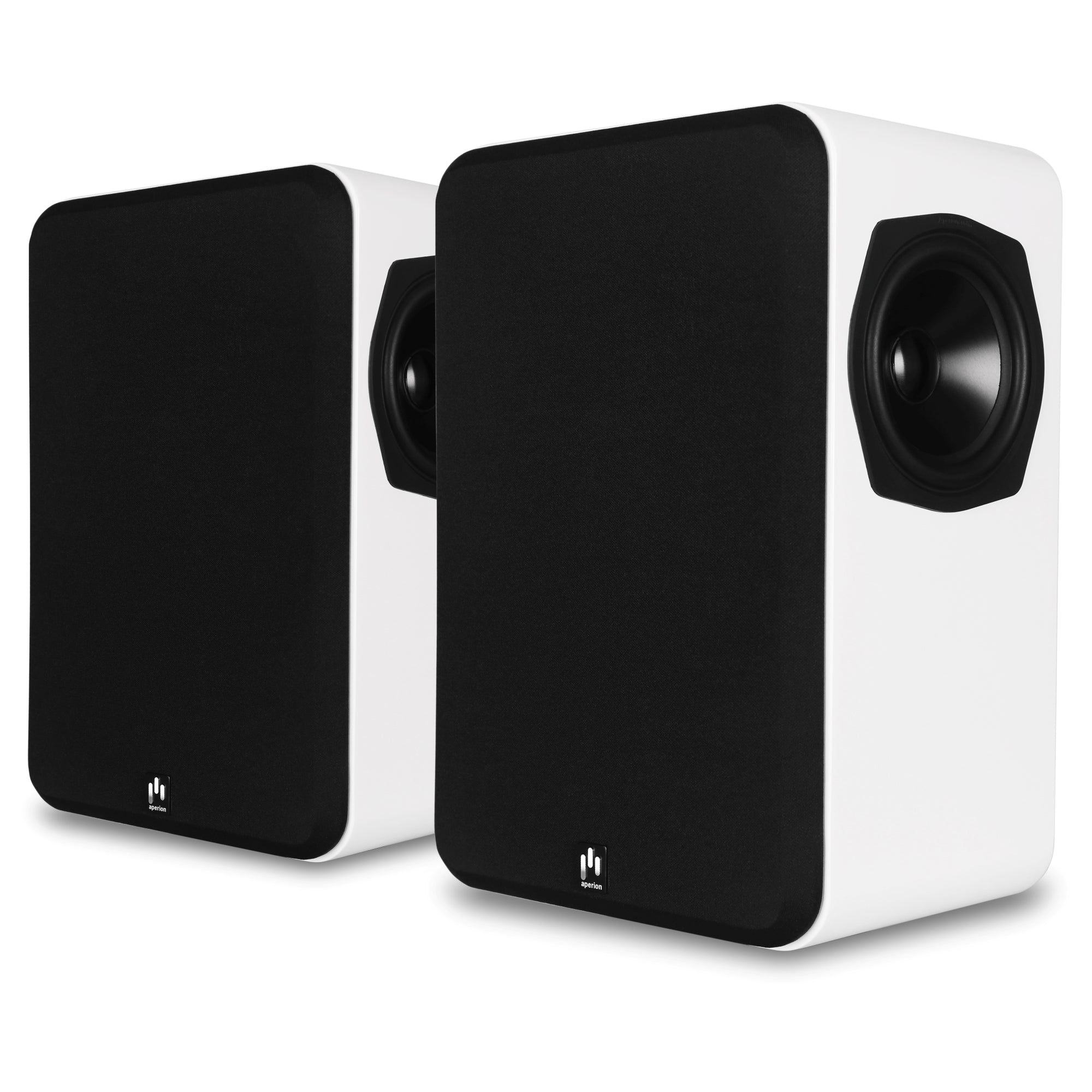 Aperion Audio Novus N6SS 6.5" Tripolar Surround Speakers Pure White Pair Grille on