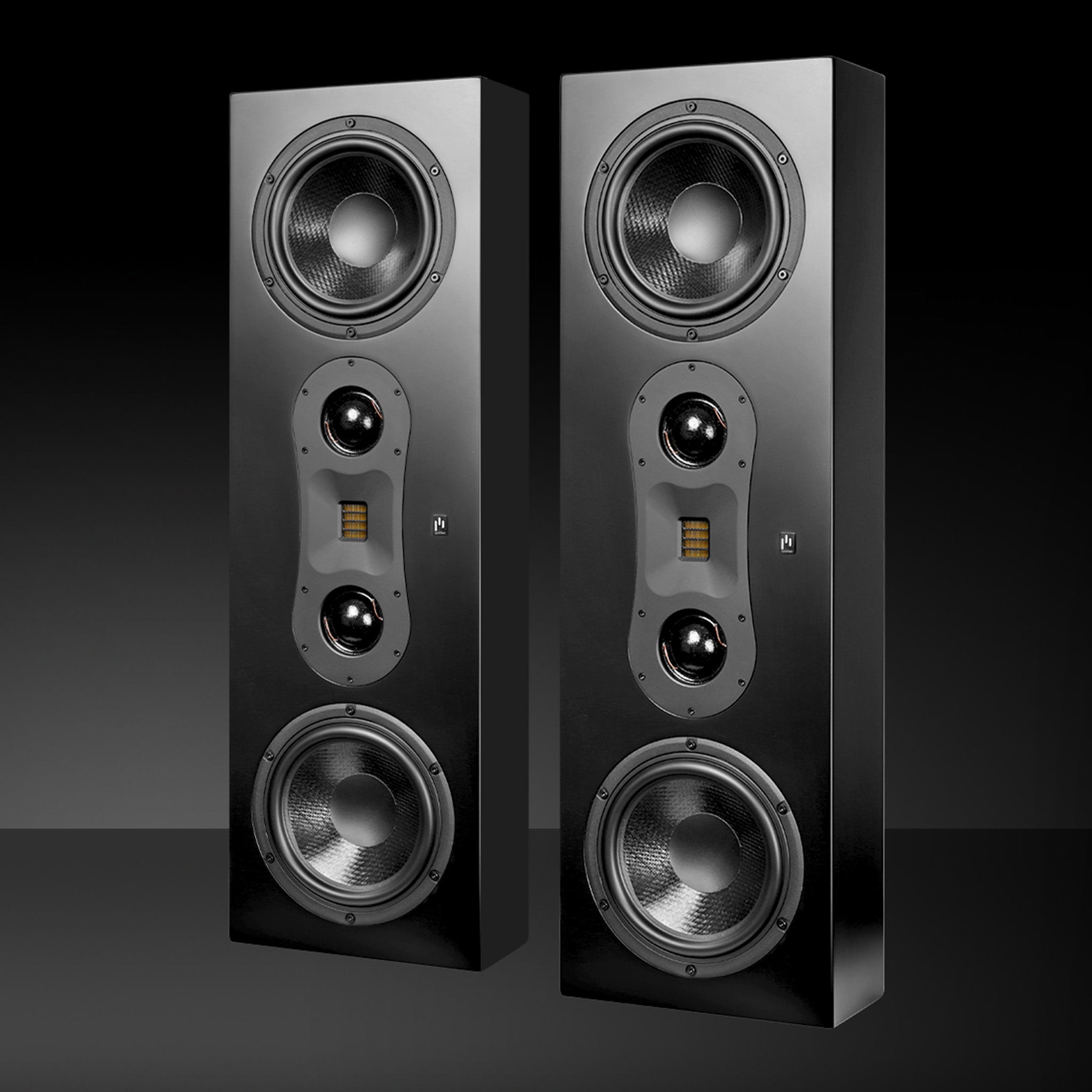 Aperion Audio Theatrus T80SL & T65SL 3-Way Slim Stack On-Wall LCR Speakers