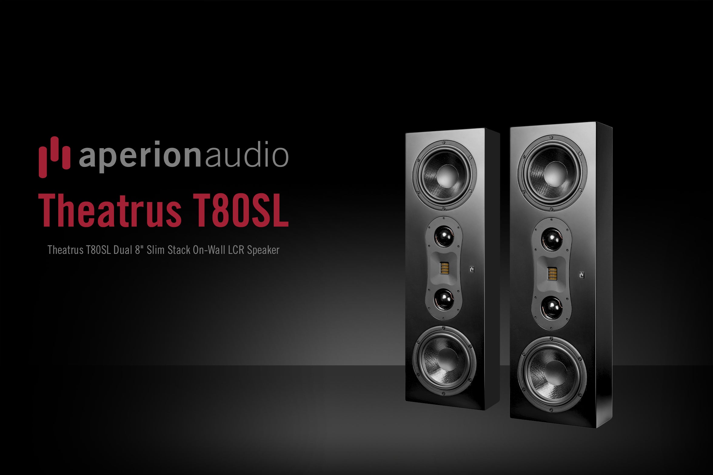 Aperion Audio Theatrus T80SL Dual 8" Slim Stack On-Wall LCR Speaker