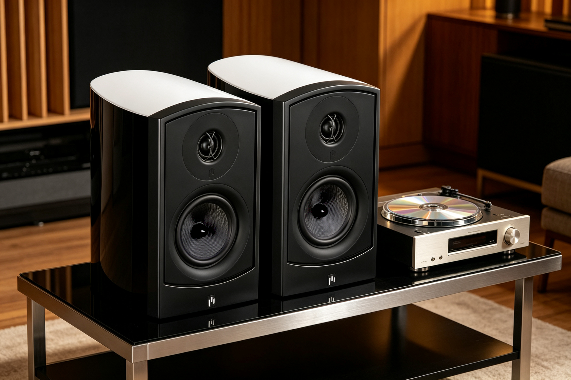 Aperion Audio Verus V5B Bookshelf Speaker Gloss Black Pair