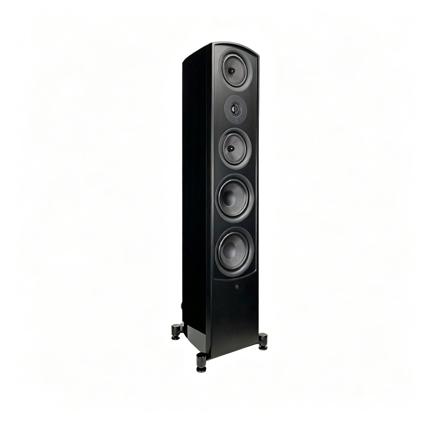 aperion v6t tower speaker gloss black side front