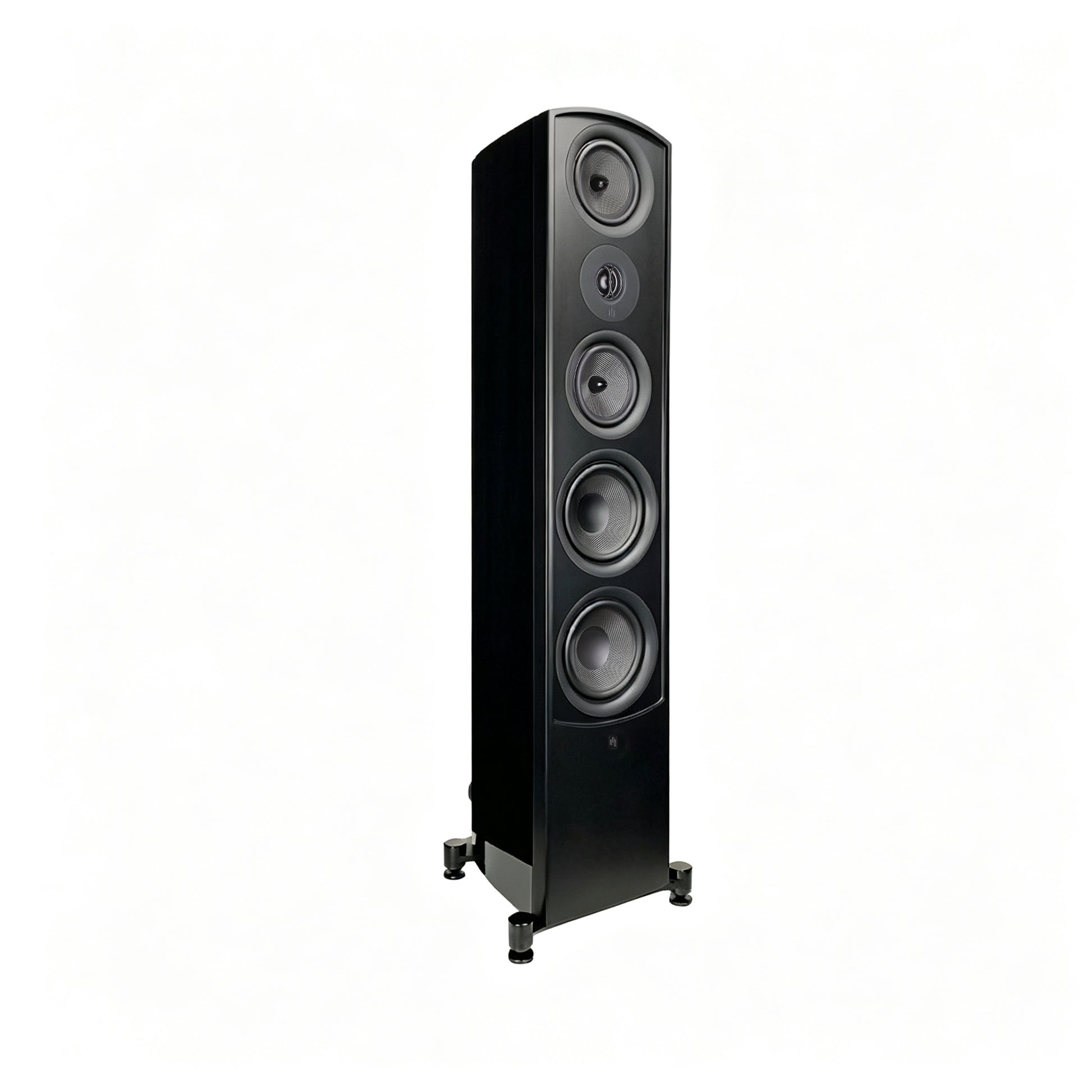 aperion v6t tower speaker gloss black side front