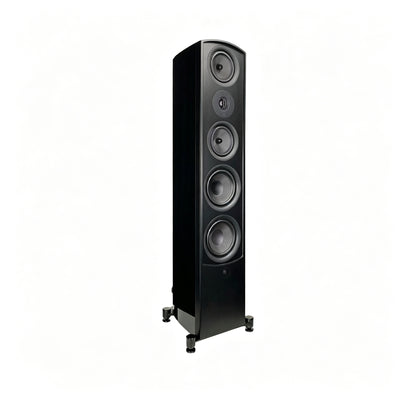 aperion v6t tower speaker gloss black side front