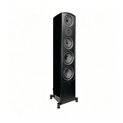 aperion v6t tower speaker gloss black side front