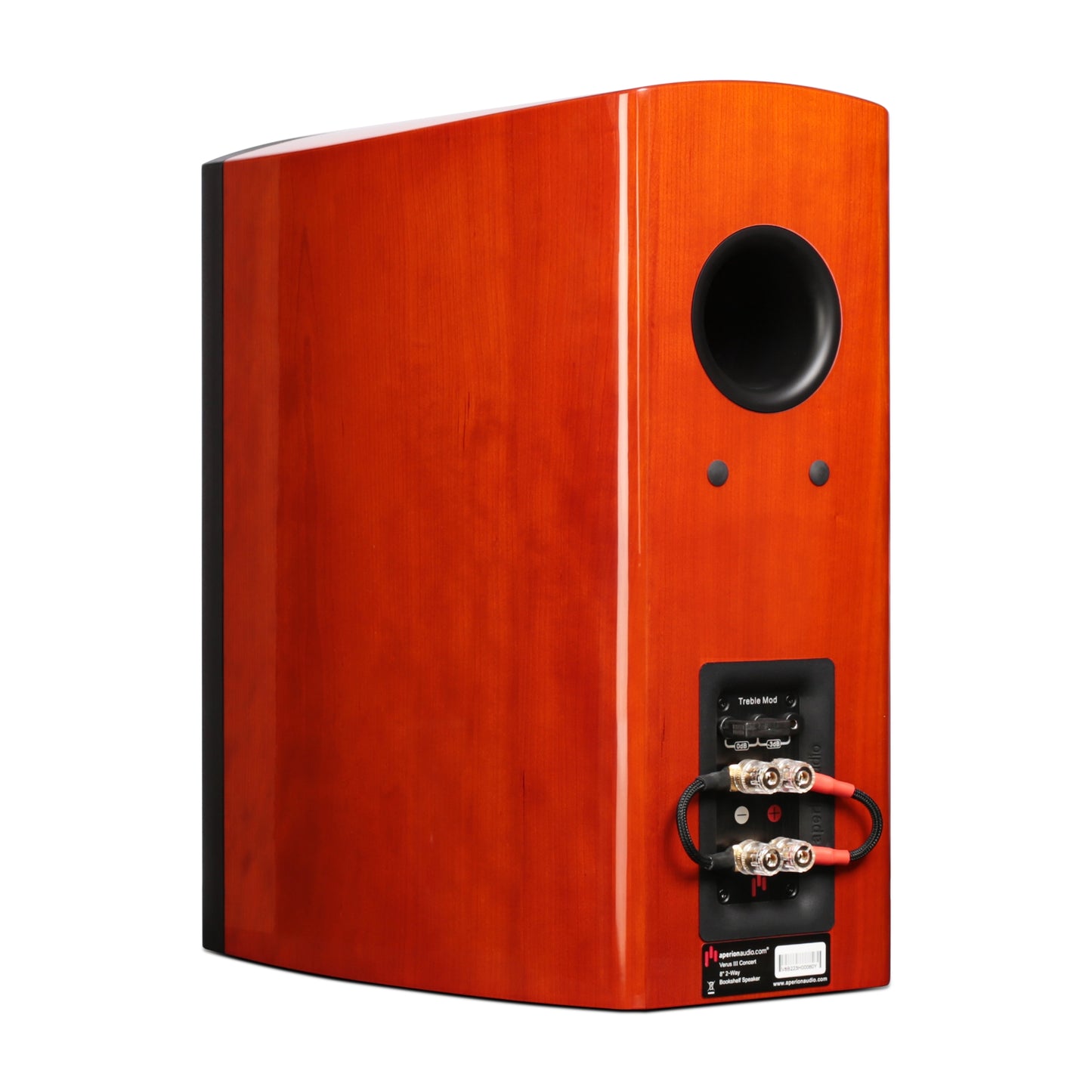 Aperion V8B Bookshelf Speaker Gloss Cherry Side Back